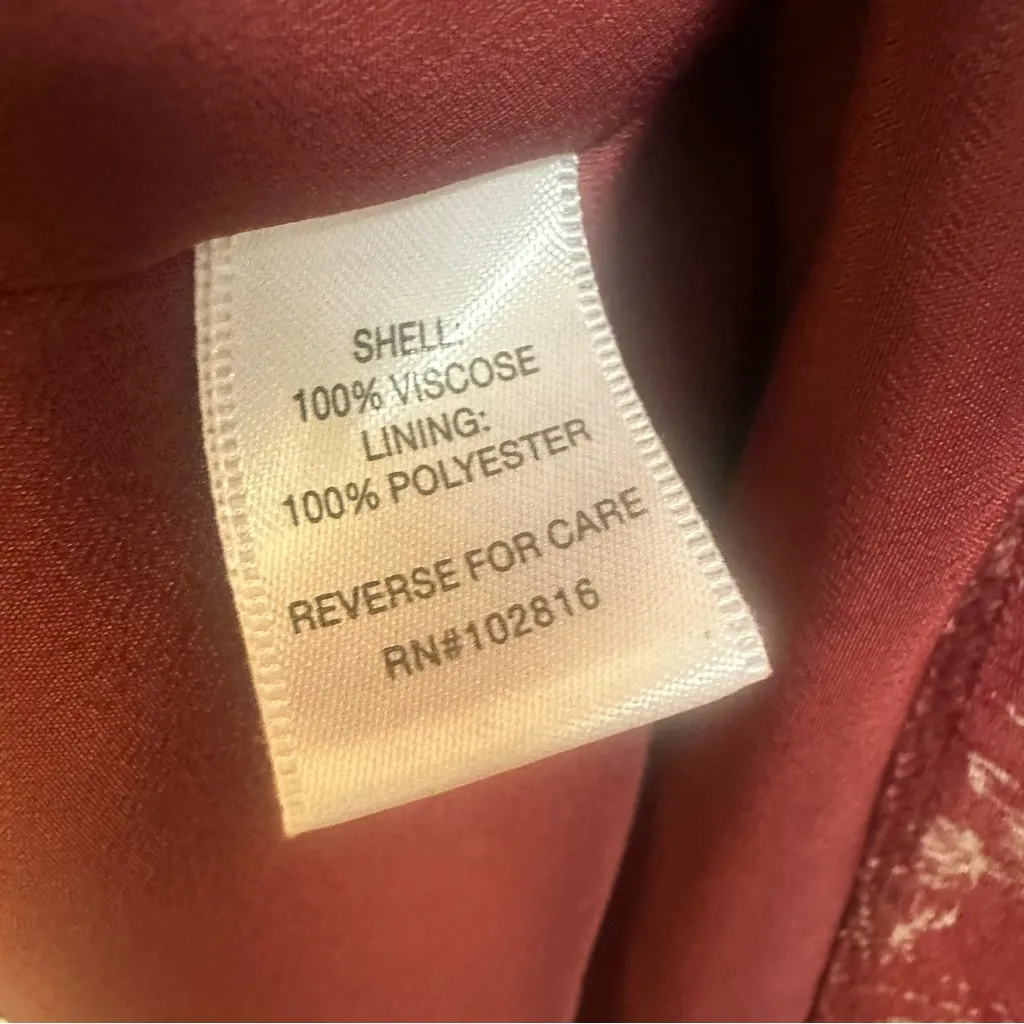 Garnet Hill Bohemian Burgundy Floral Pocket Detail Dress 2 - Image 7