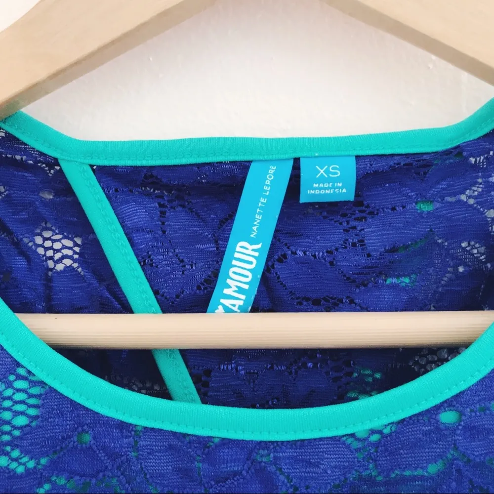 L’Amour by Nanette Lepore Lace Tea Party Dress in Blue | Size XS - Image 4