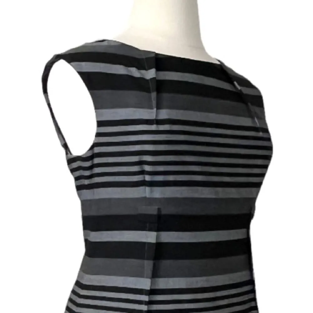 Calvin Klein Sheath Dress Sleeveless Black Gray Stripe Women's Size 14 Plus - Image 6