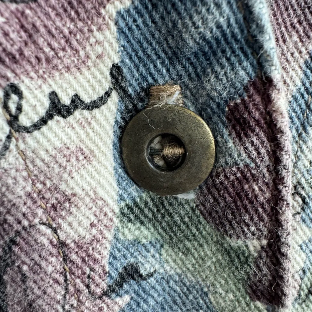 Vintage Painterly Floral Vest USA‎ Made festival summer spring Purple Size M - Image 5