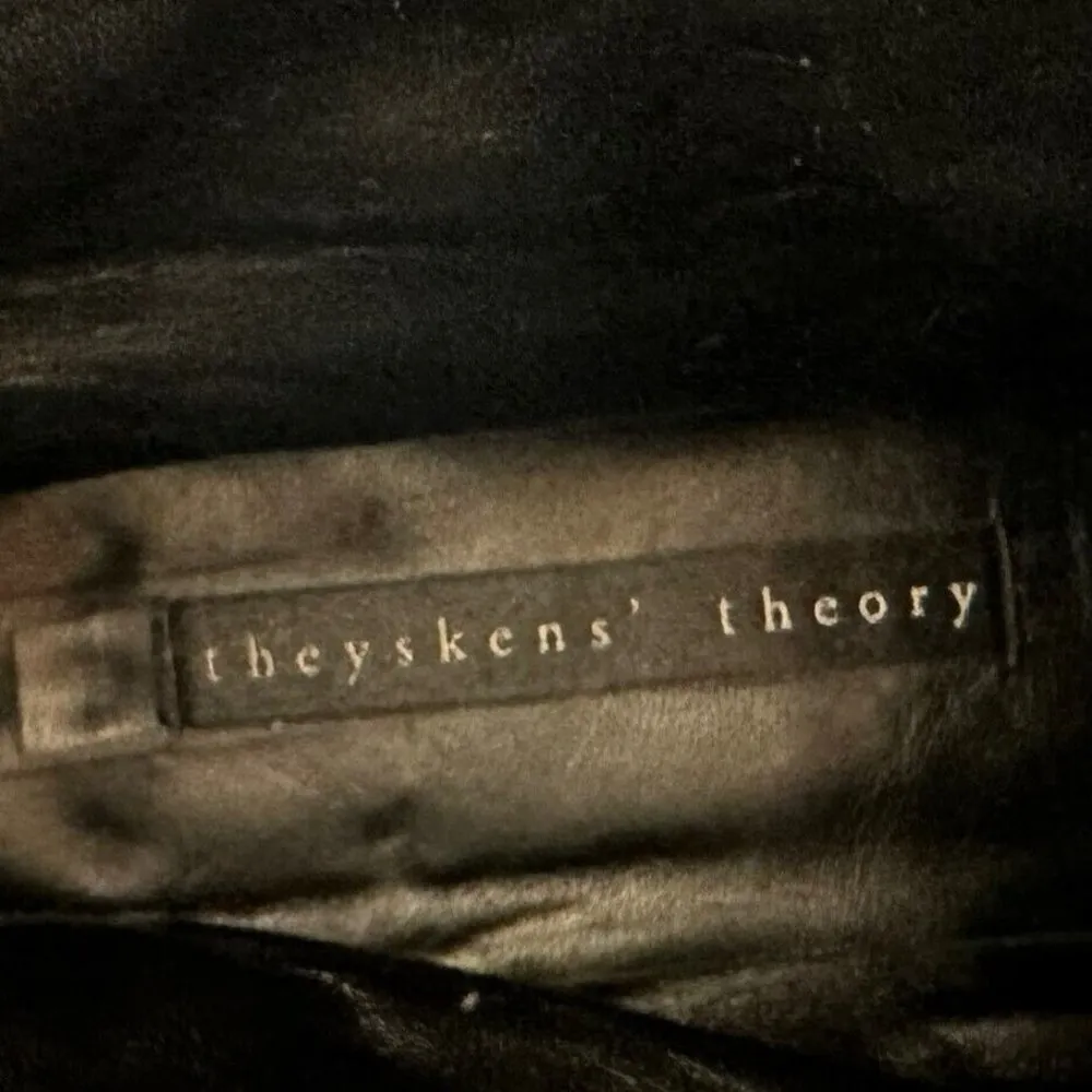 Theysken's Theory Forest Green Leather Chelsea Ankle Boots Size 39 - Image 7