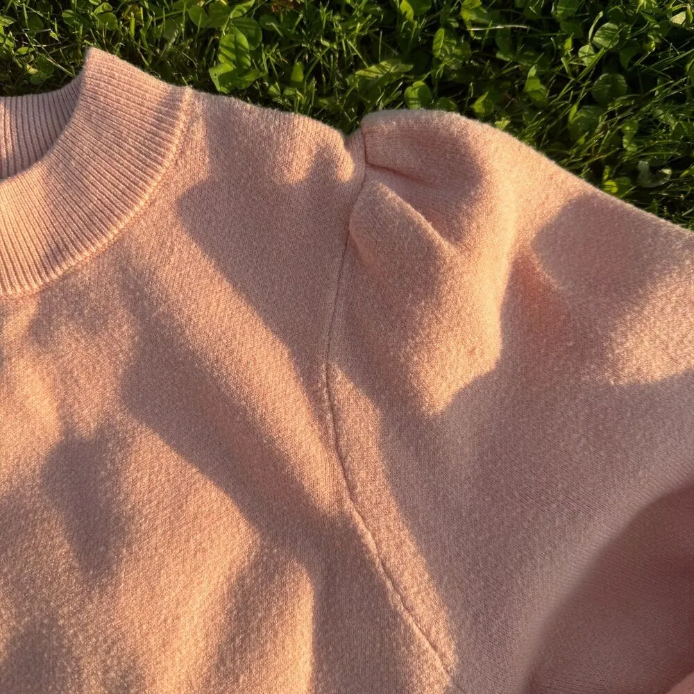 Blouson Industry Sleeve Crewneck Jersey Sweater Pink Size XS - Image 3