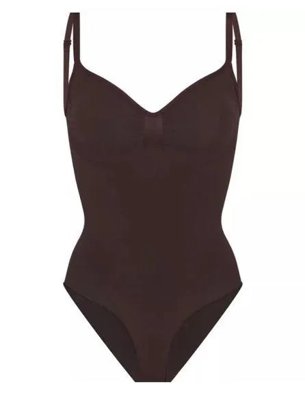 Women's Seamless Sculpt Brief Bodysuit HT3 Espresso Size Medium - Image 1