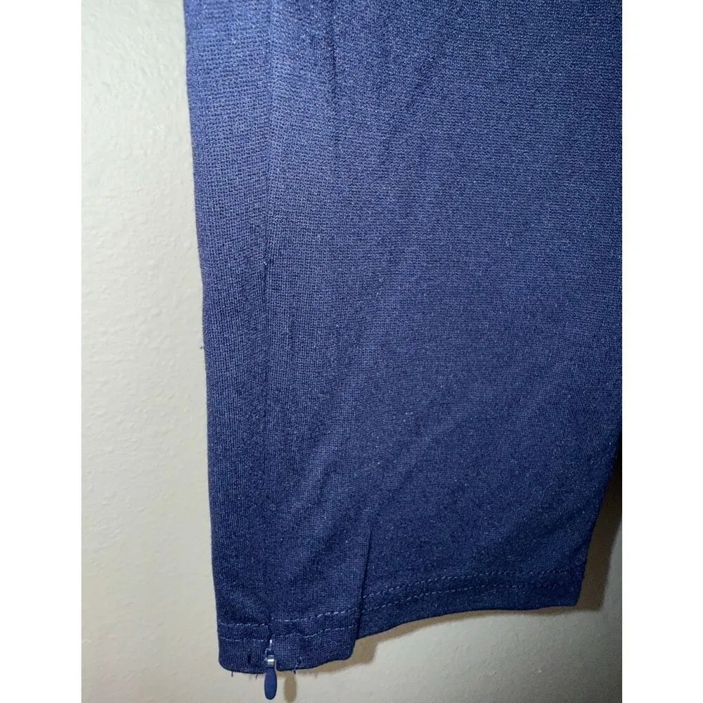 Fabletics Women's Ponte Skinny Zip Split Hem Pant Navy Blue Medium #689 - Image 9