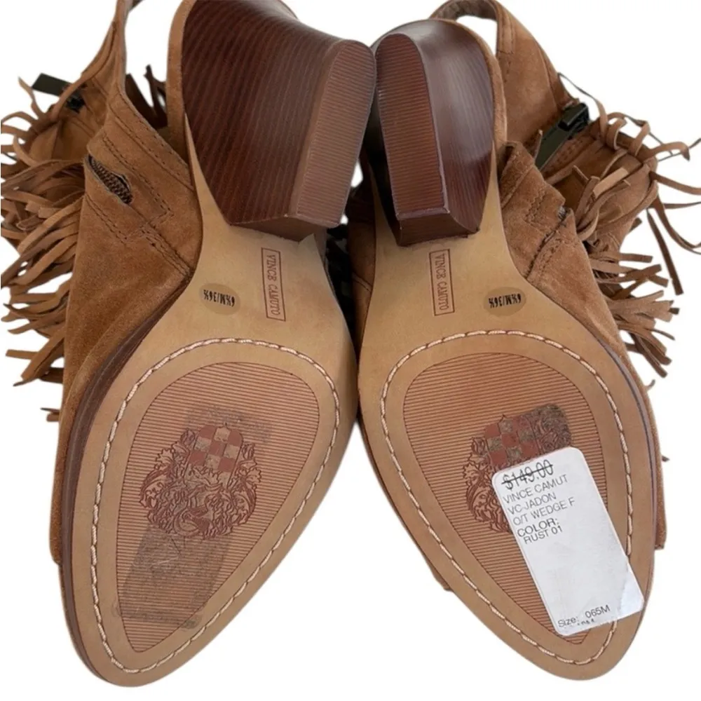 EUC Vince Camuto Leather Jadon Fringed Sandal
Booties Sz. 6.5 - Image 7