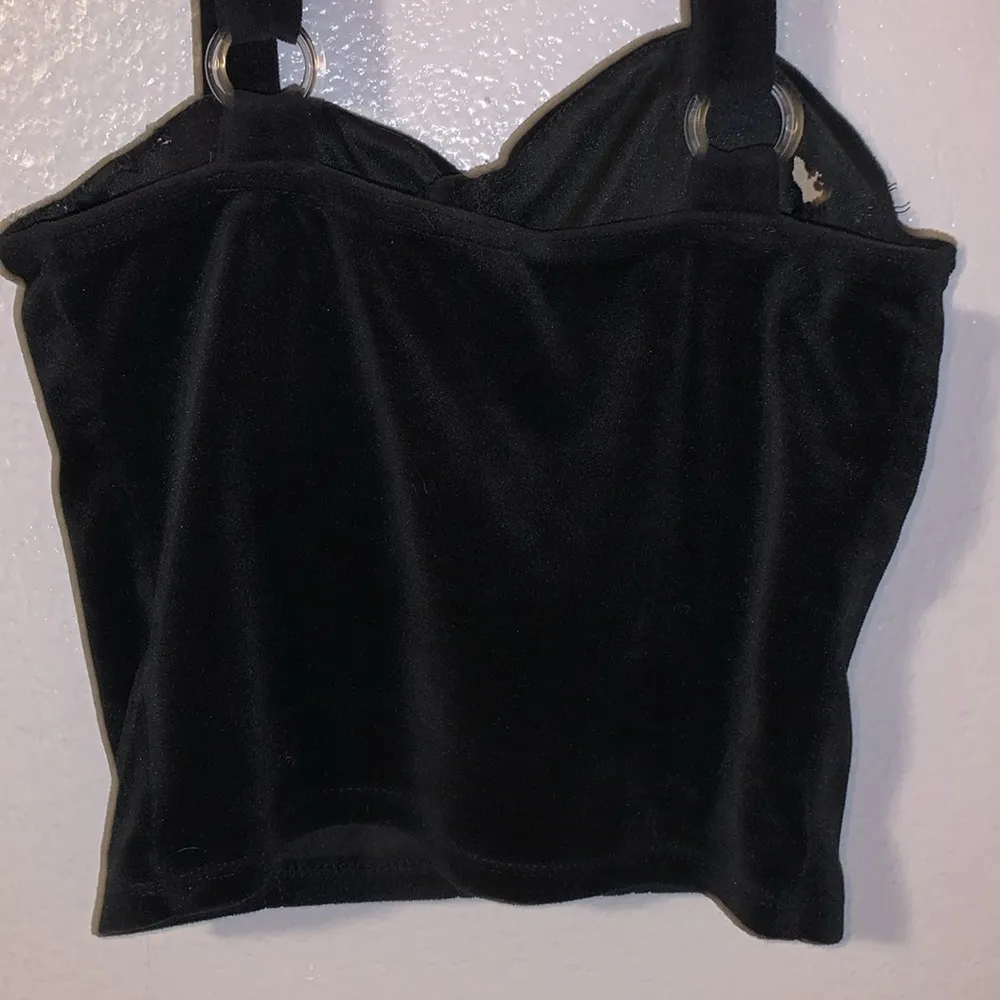super soft plush velour velvet corset crop top - Image 5