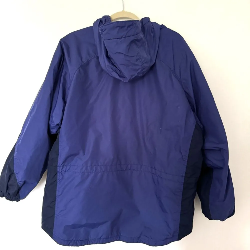 Columbia Color Block Purple Green Lined Hooded Travel Outdoor Gorpcore Jacket XL - Image 2