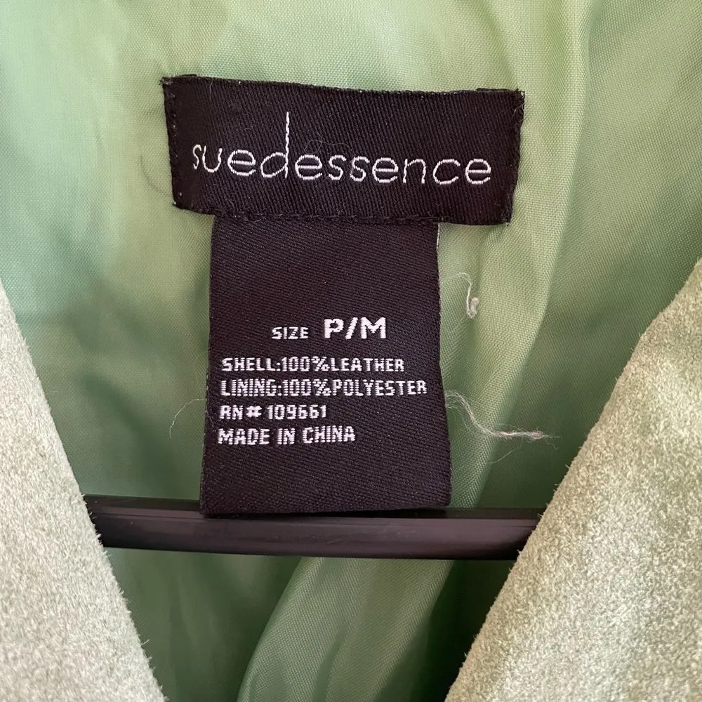 Retro Green Suedessence Leather Button Up Jacket Size undefined - Image 4