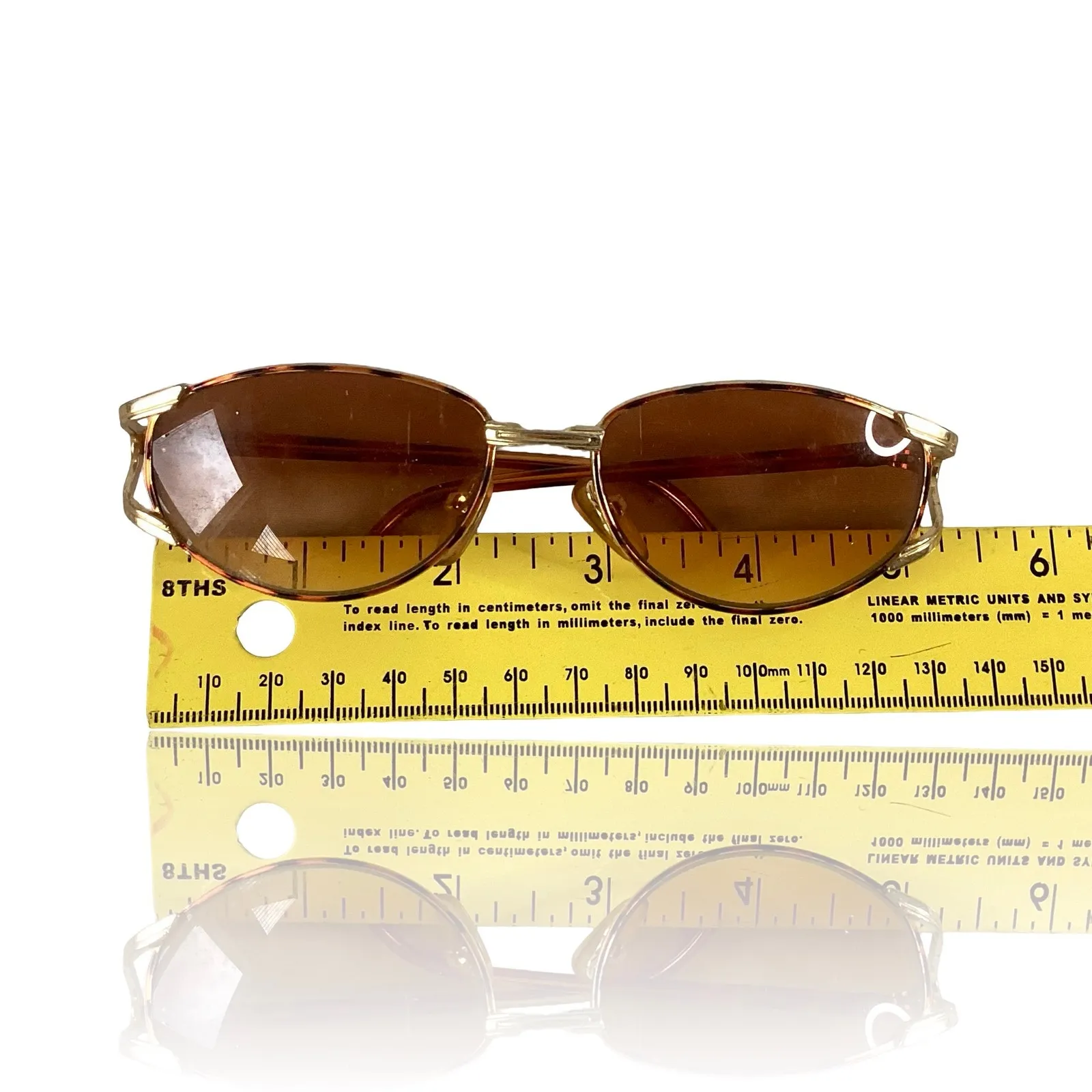 Tortoiseshell and Gold Frame Sunglasses Brown - Image 6