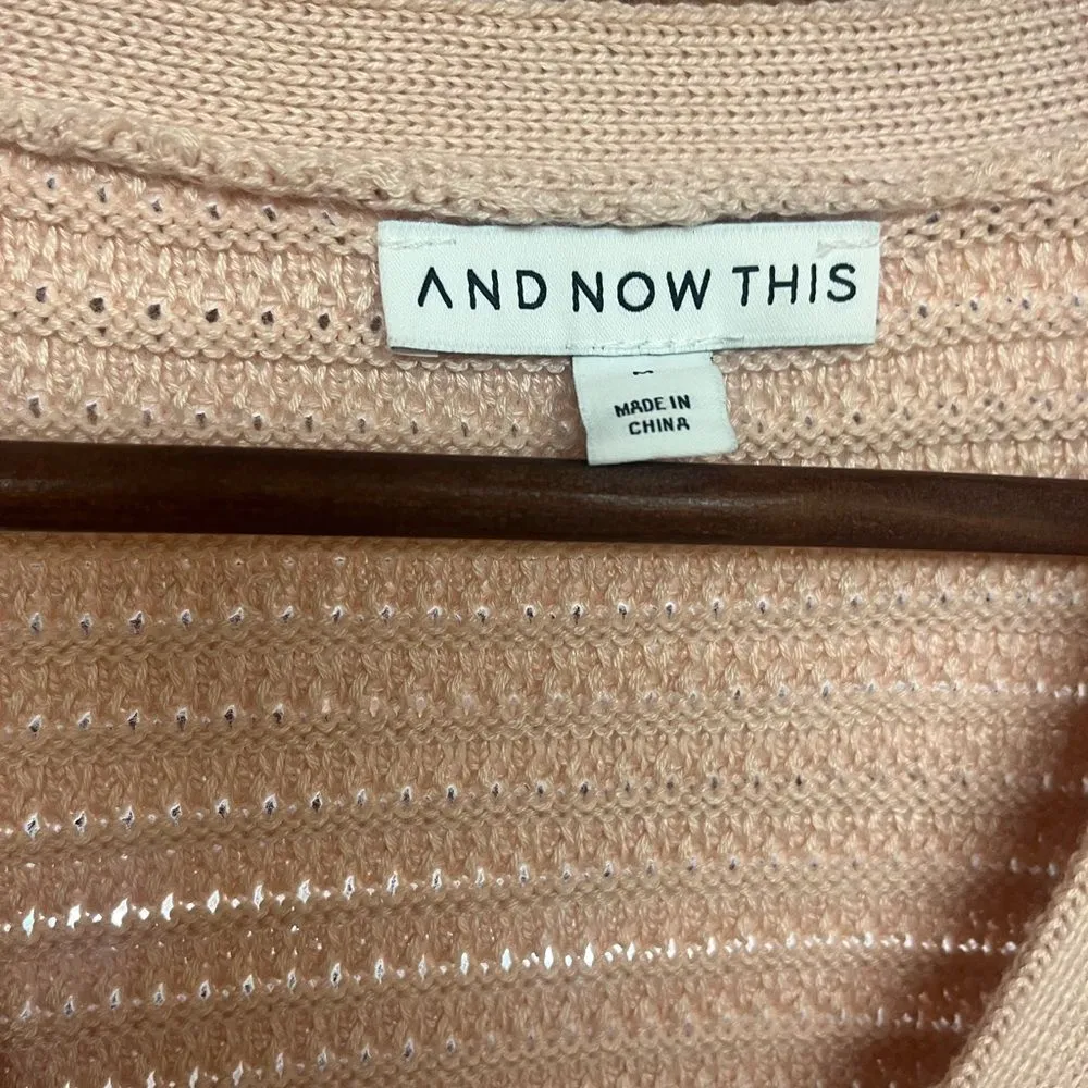 AND NOW THIS Chunky Cable Knit Cardigan | Size M Cozy Sweater Jacket Size M - Image 4