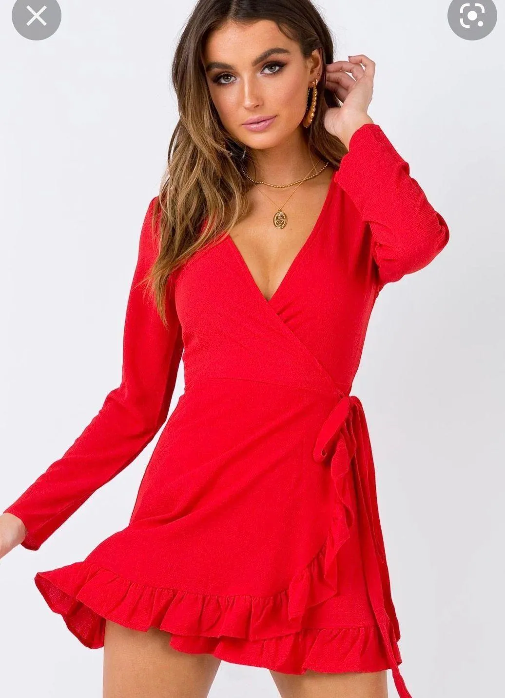 Red Wrap Dress - Image 2