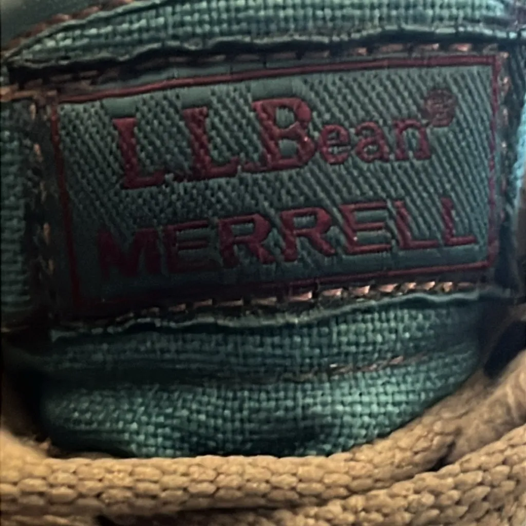 Vintage L.L. Bean Merrell Lazer Hiking Boots Leather Teal Purple Women's Size 8 Gray - Image 5