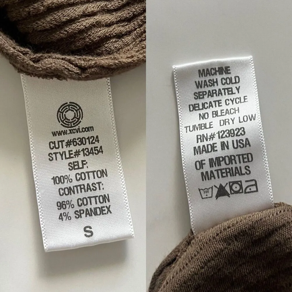 XCVI Poncho Open Back Long Ribbed cape Mock Neck Pullover Duster Brown Sz Small - Image 6