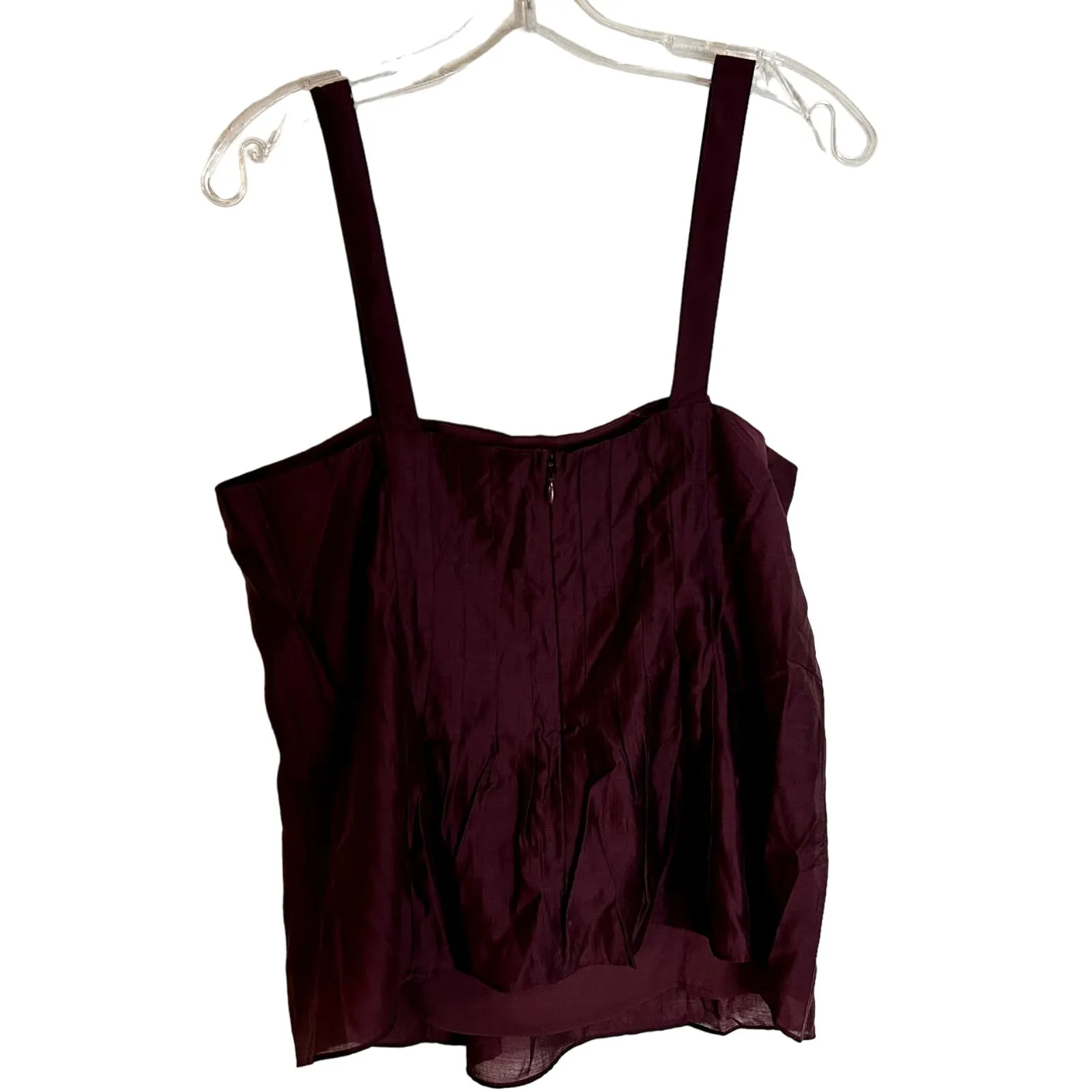 Banana Republic Factory Pleated Camisole Womens Size 12 Dark Cherry NWT - Image 2