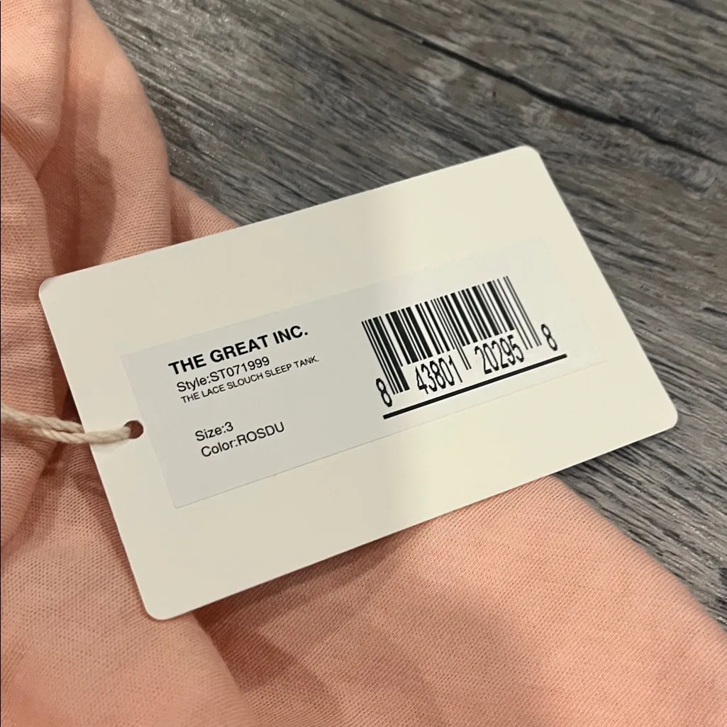 NEW WITH TAGS – THE GREAT. The Lace Slouch Sleep Tank | Dusty Rose | Size 3 Pink - Image 7