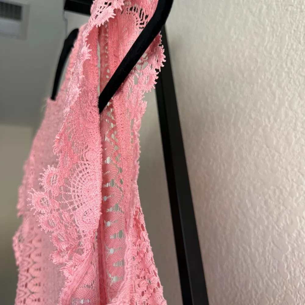 Coquette Pink Long Layering Oversized Cardigan Soft Girl Lace Duster Cottagecore - Image 8