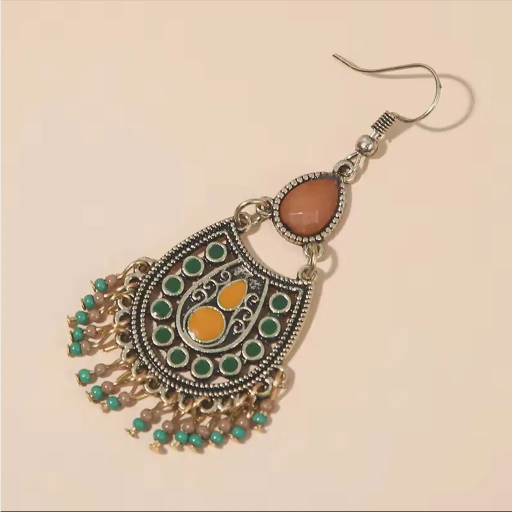 Bohemian Beaded‎ Gypsy Tassel Drop Earrings - Image 8