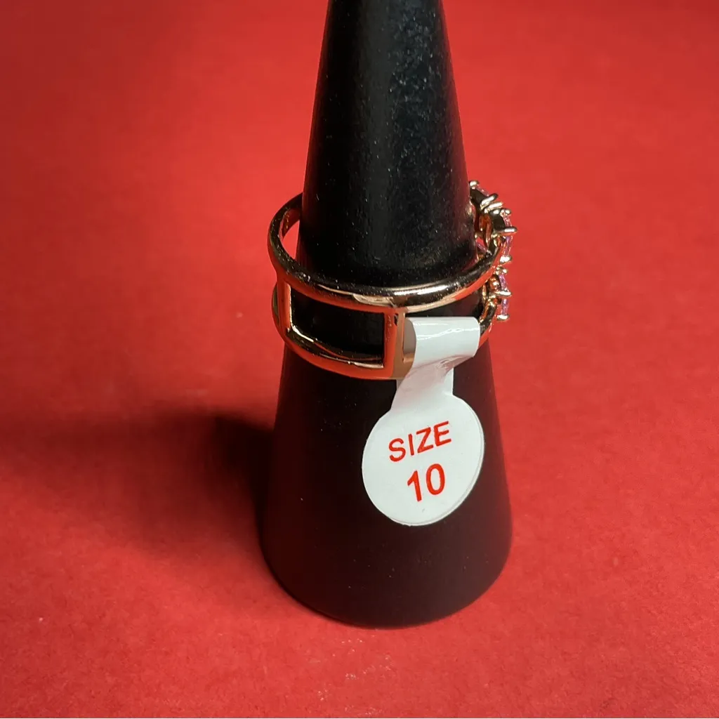 Bomb Party RBP8619 “Here’s To Love” Cubic Zirconia on Rose Gold Size 10 Ring NWT - Image 3