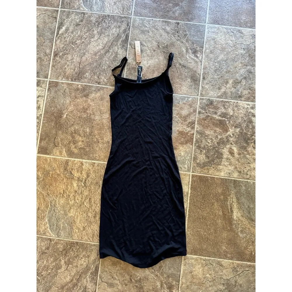 Skims Soft Lounge Mini Slip Dress Onyx Size XXS - Image 9