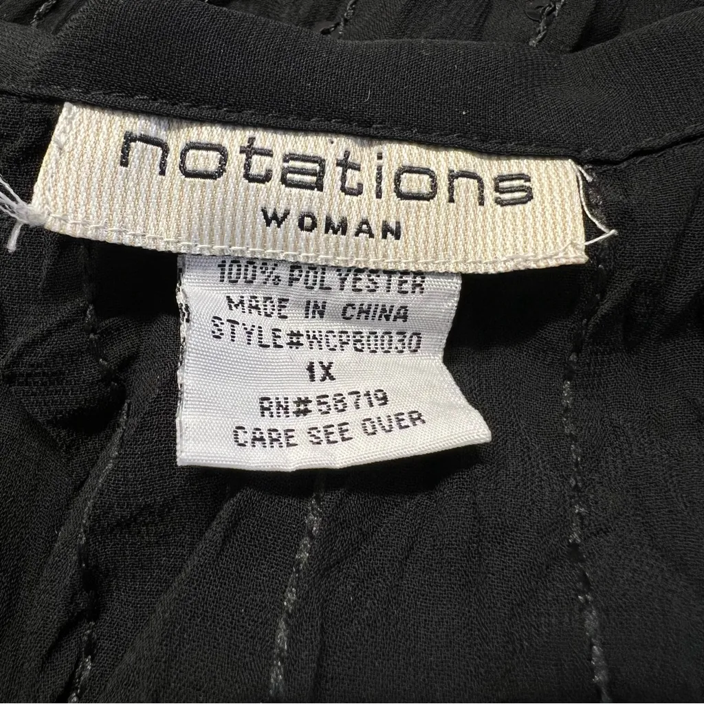 Notations Womens Sheer Whimsigoth Ruffle Top Size 1X Button Up Fairy Witchy Boho - Image 7