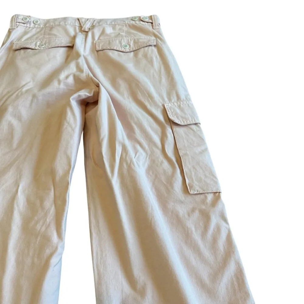 Madewell Garment Dyed Low Slung Straight Cargo Pants Pocket Pink Size 27 Women's - Image 9