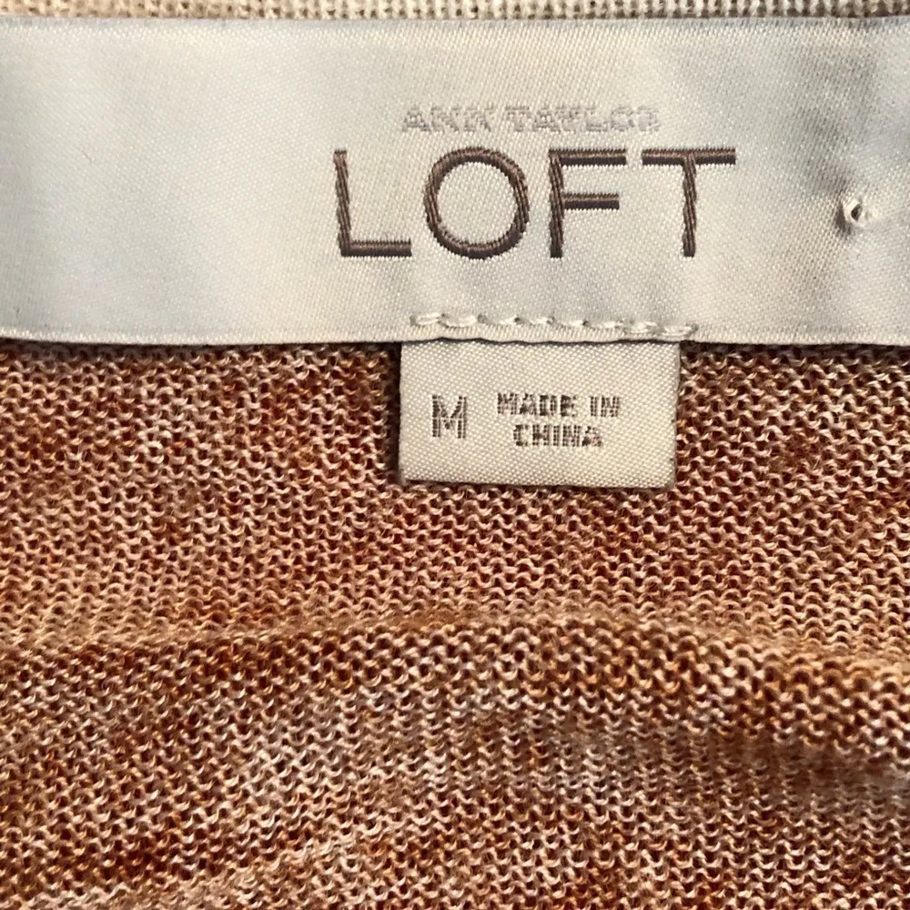 Loft Sweater Striped Knit Lightweight Red Tan S Lunch Brunch Business Casual Mod - Image 13