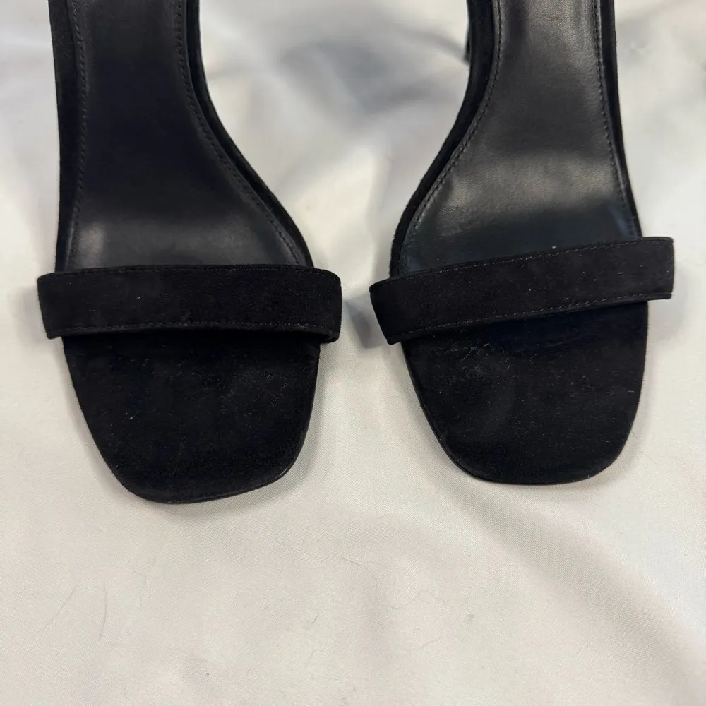 Reformation Black Kelly Stiletto Heel Sandal Ankle Strap Suede Formal Size 7.5 - Image 3