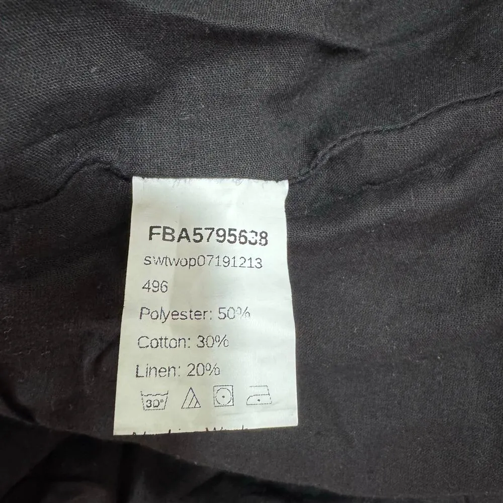 Black Tasseled Linen Blend Mini Skirt Size XS - Image 7