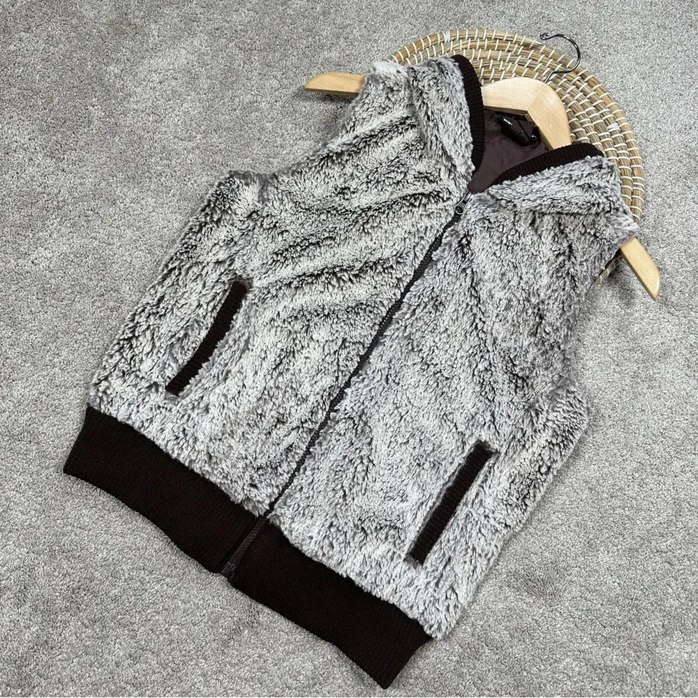 Patagonia Women’s Conejo Vest Hooded Fleece Fuzzy Full Zip in Java Brown Size S - Image 3