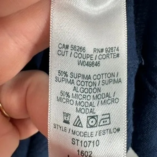 Splendid Off Shoulder Top Navy Blue Short Sleeve Modal Blend Tee Soft Cozy Large - Image 5