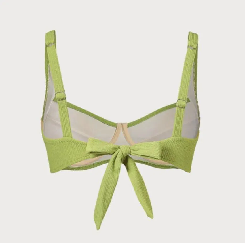 BERLOOK Green Backless Underwire Bikini Top AND Low Waisted Bikini Bottom 20 Size L - Image 11