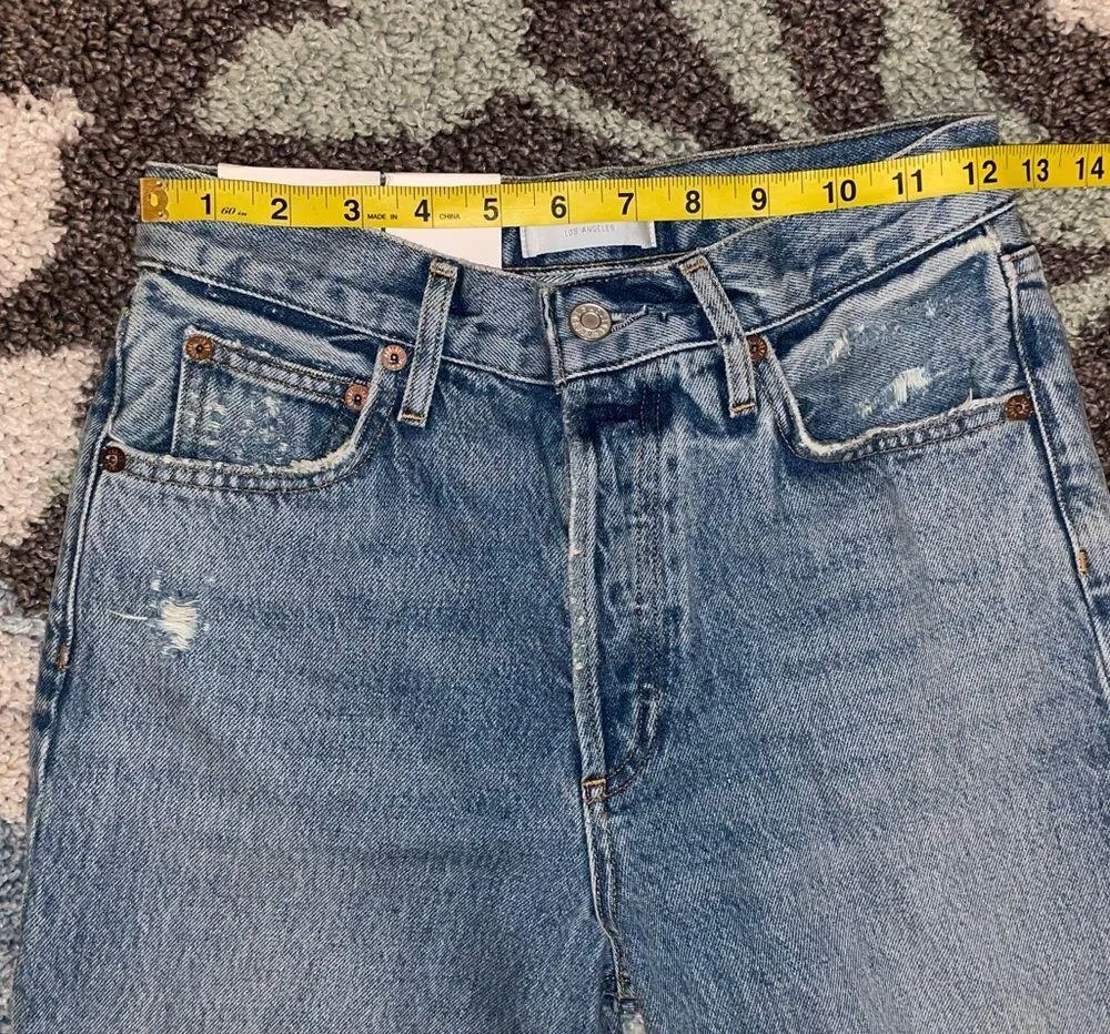 NWT AGOLDE Fen High Rise Relaxed Taper Denim Jeans Size 24 - Image 11