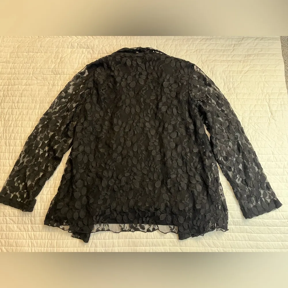 CJ Banks black mock 2 piece black lace top - Image 2