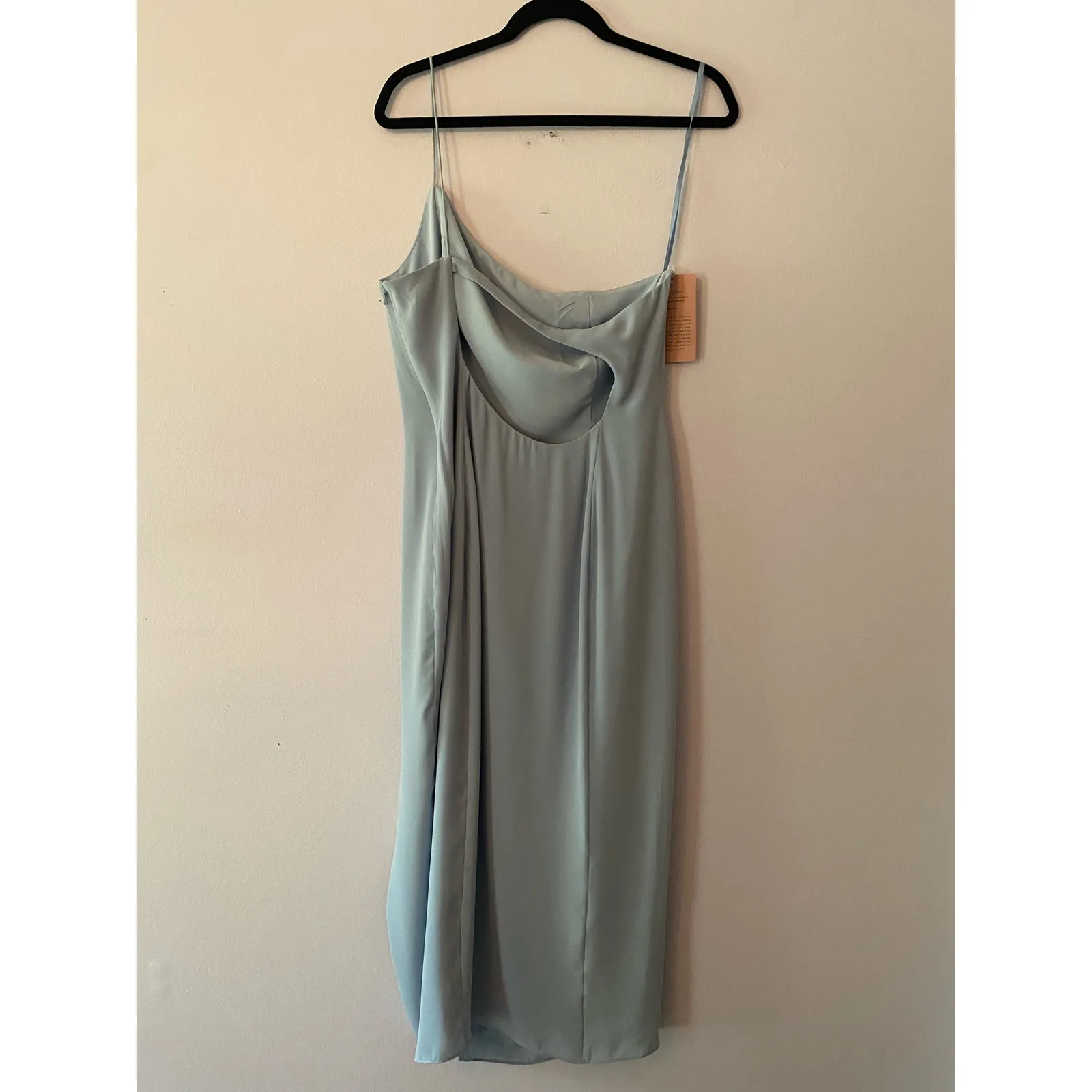 NWT BHLDN Light Blue One Shoulder Anamaria Georgette Midi Dress Women's size 12 - Image 5