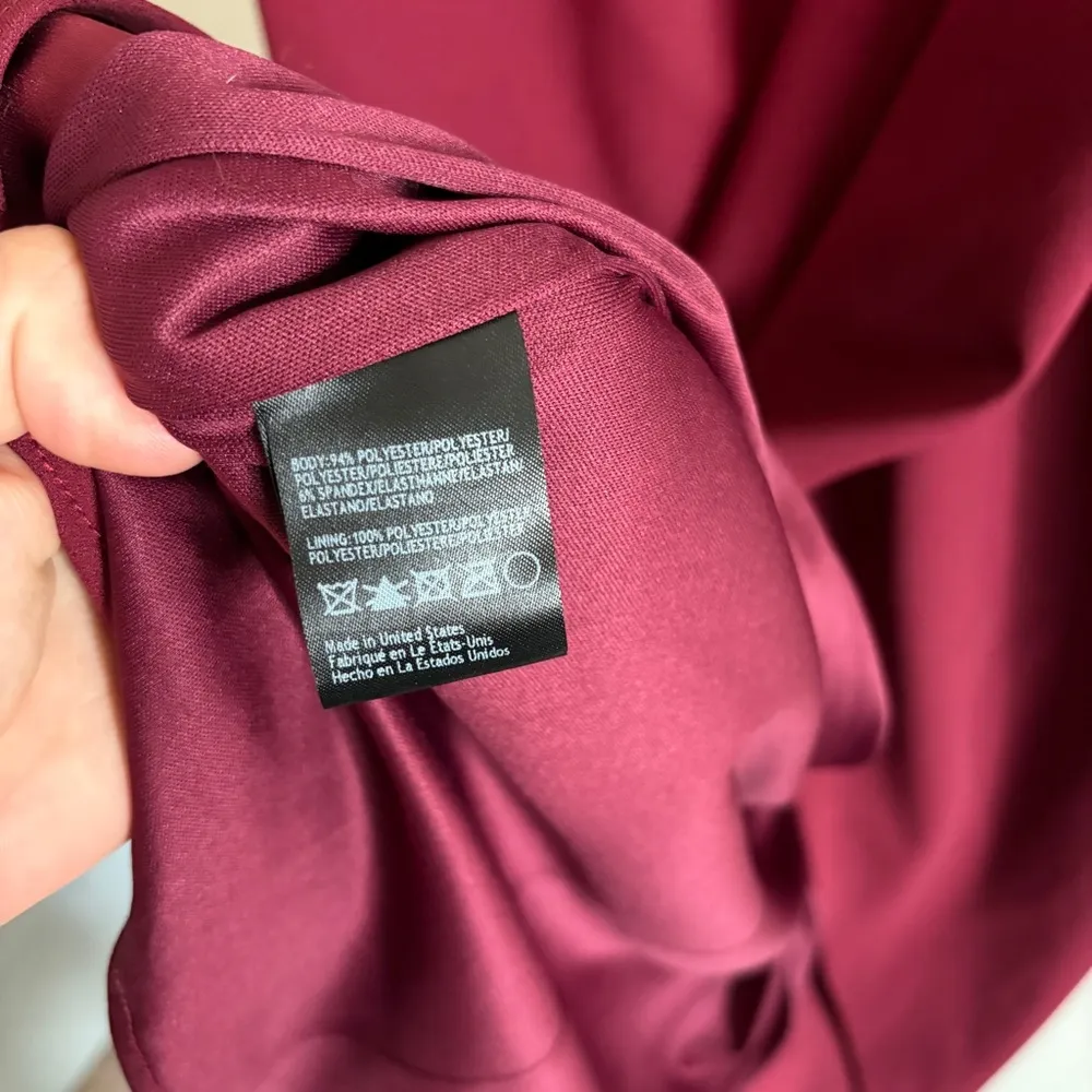 BHLDN Marceau High-Low Crepe Tulip Dress in Bordeaux Red Burgandy Size 12 - Image 9