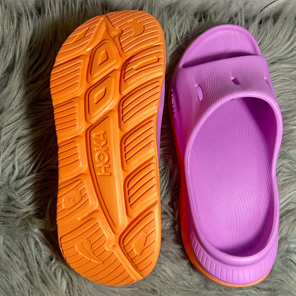 Hoka One Ora Slide Sandals Orange Pink Size 6 Women / Youth 4 Purple - Image 7