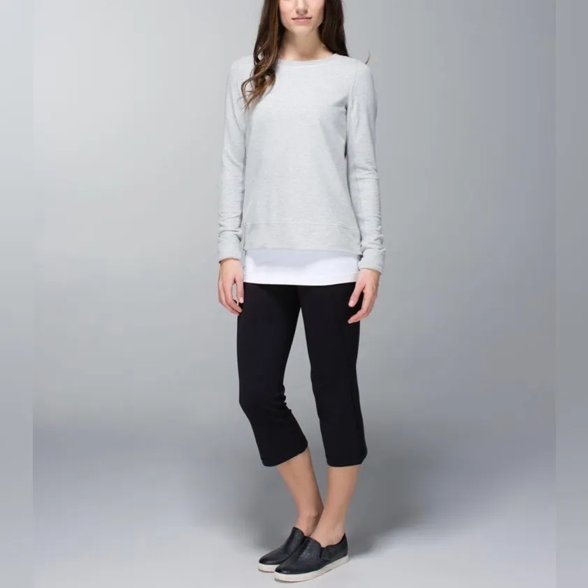 Rare Lululemon Gather & Crow Crop Full-On Luon Black / Quilt Winter 13-15 - Image 4