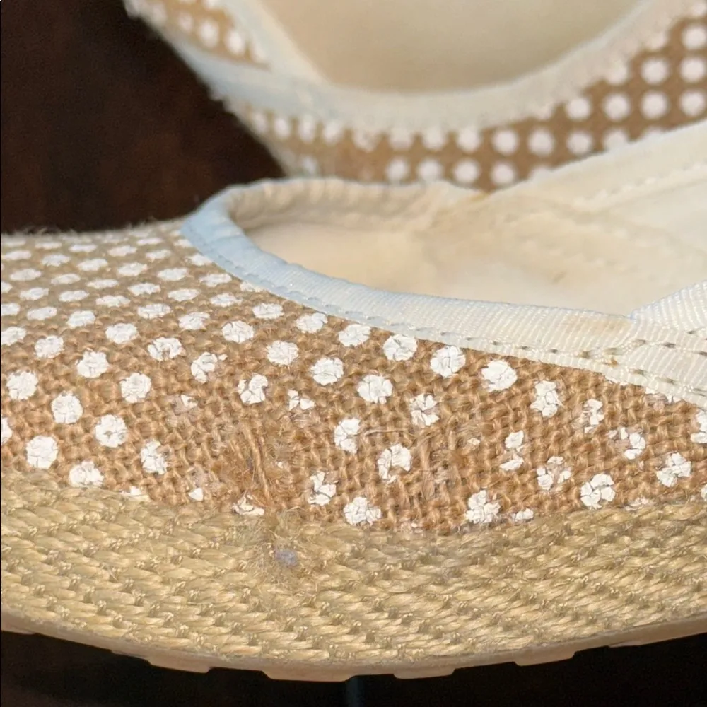 UGG Indah Polka Dot Burlap Slip-On Flats Size 7 - Image 9