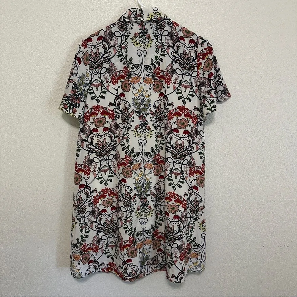 Anthropologie Moon River Floral A-Line Dress Button Tie Flutter Sleeve Size M - Image 7