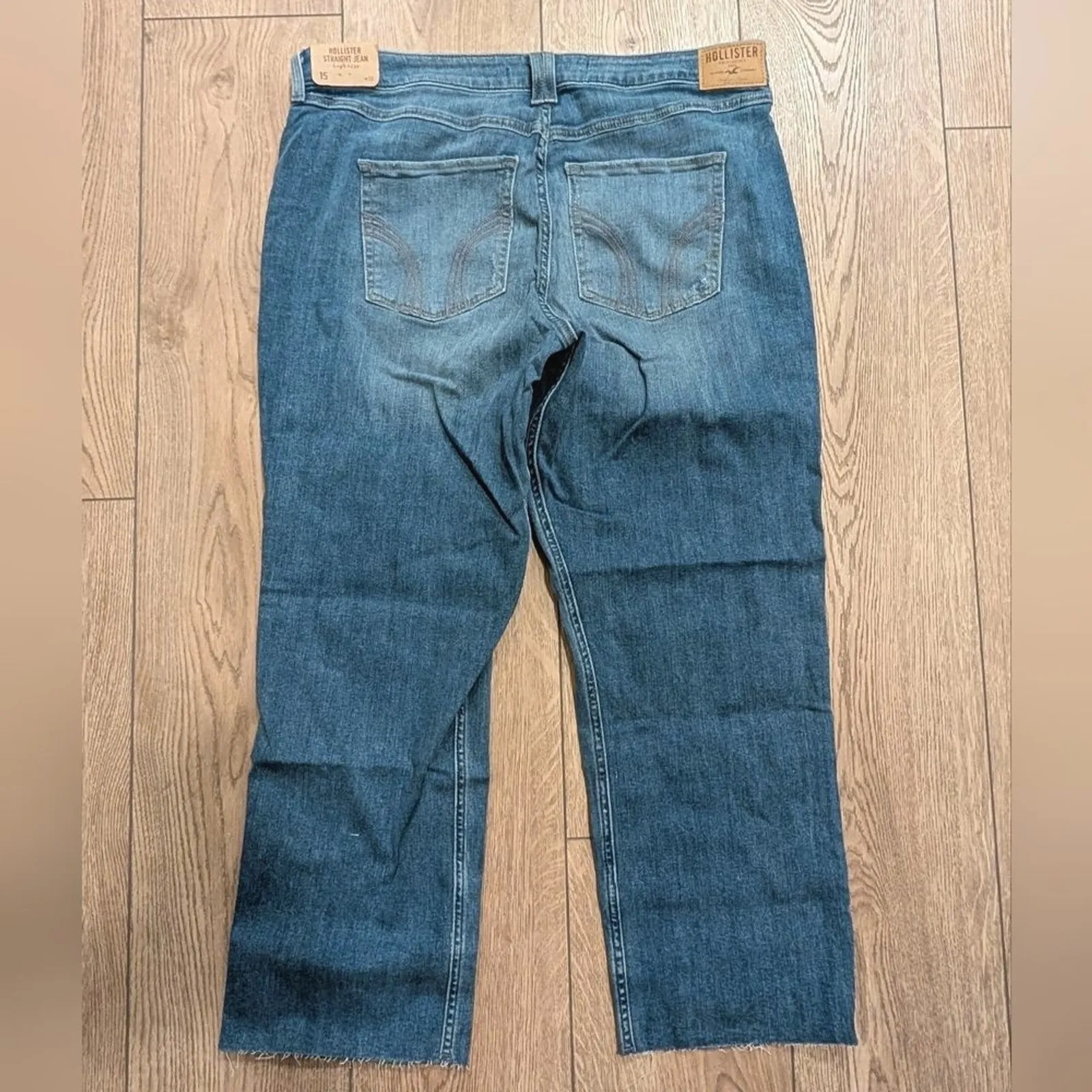 🆕 Hollister Plus size 15 32 High Rise Straight Leg Denim Jeans Stretch NWT NEW - Image 5
