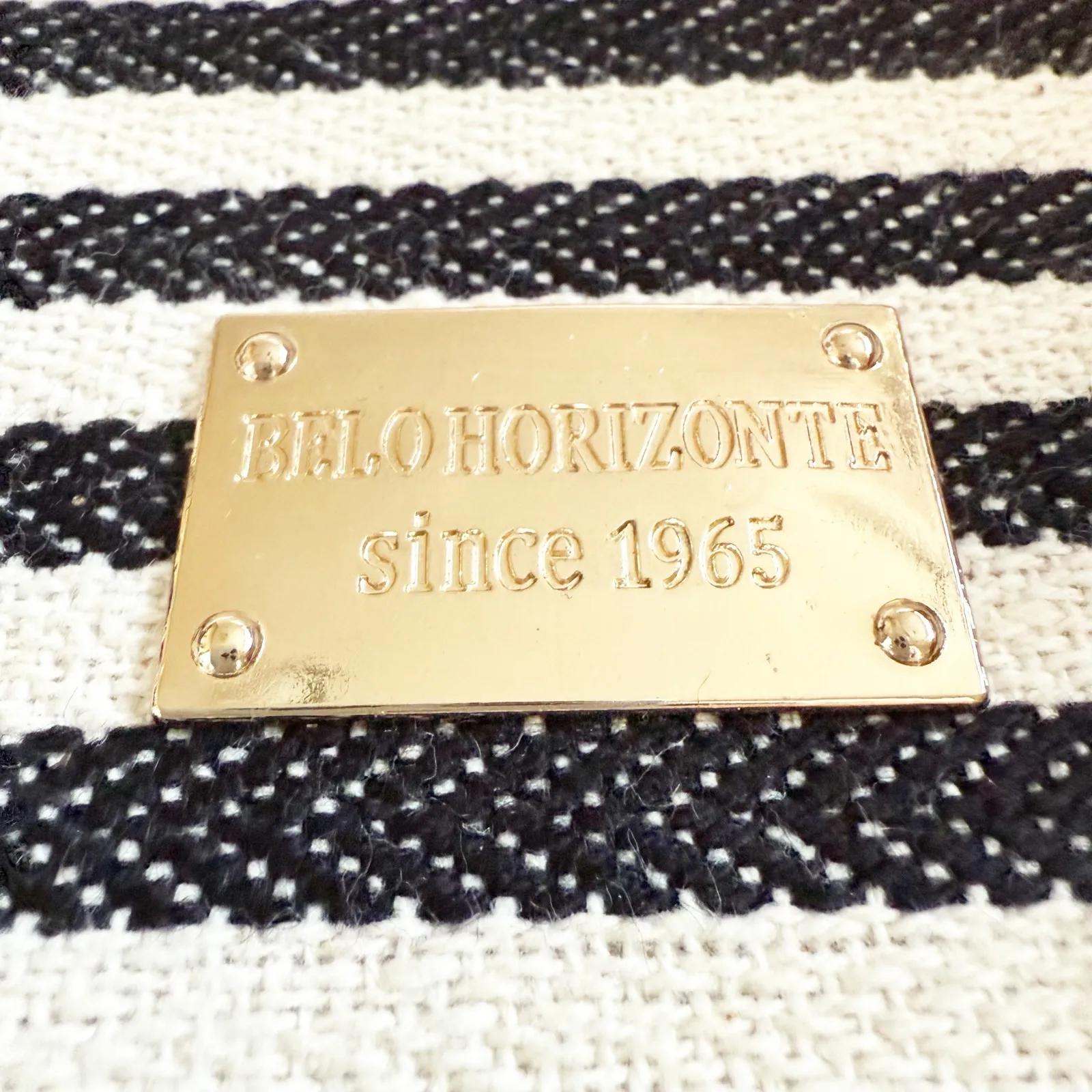 BELO HORIZONTE | Navy White Nautical Satchel Long Strap Handle Bag Purse Hampton Blue - Image 4