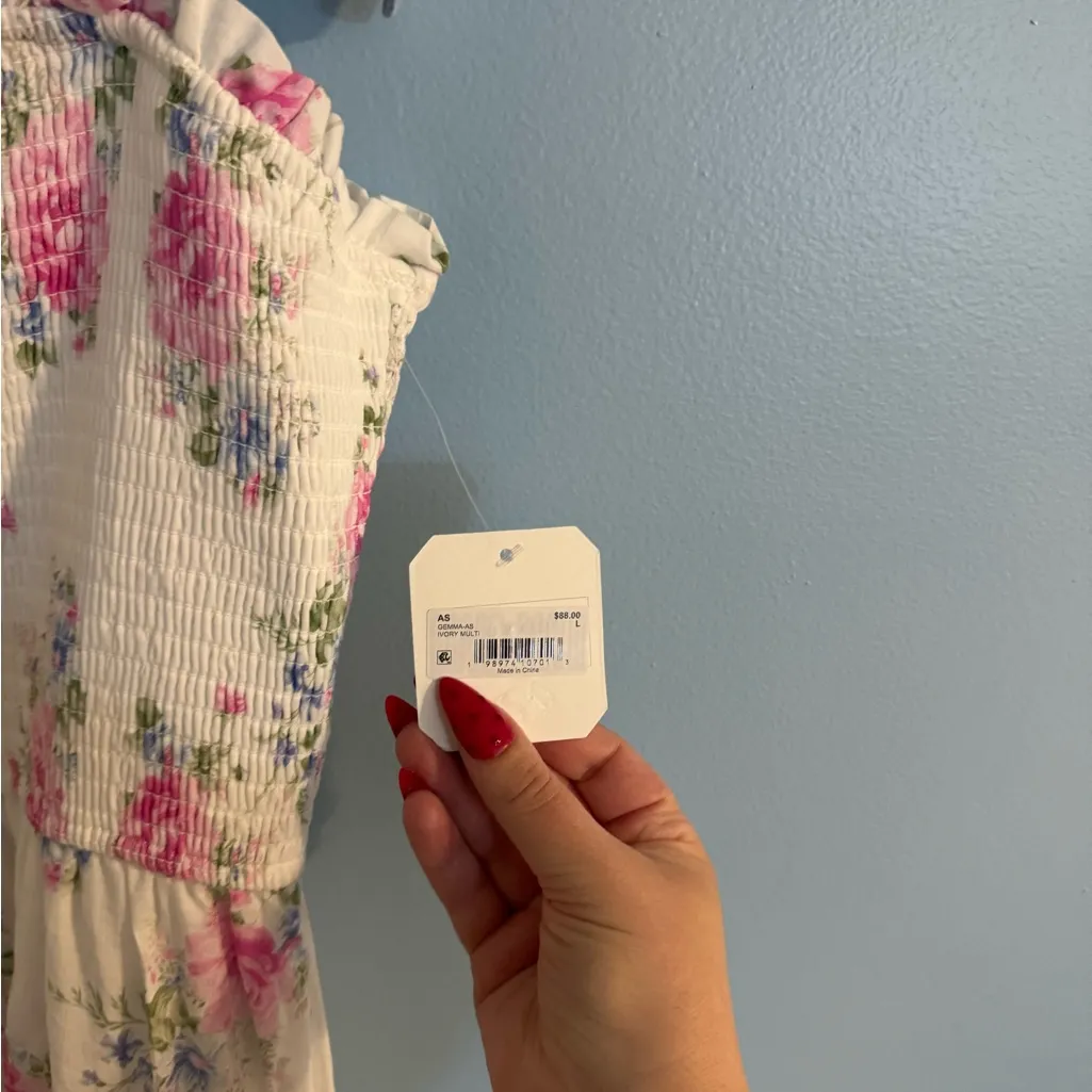 Altard State NWT floor length floral dress with tie straps size L Size L - Image 3