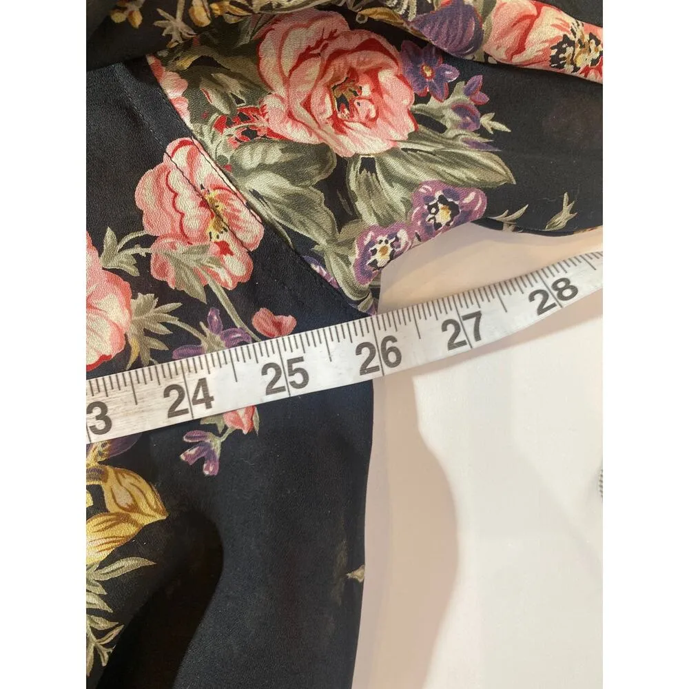 Express Vintage 90’s Sheer Floral High Low Long Sleeve Button Down Tunic Sz M - Image 11