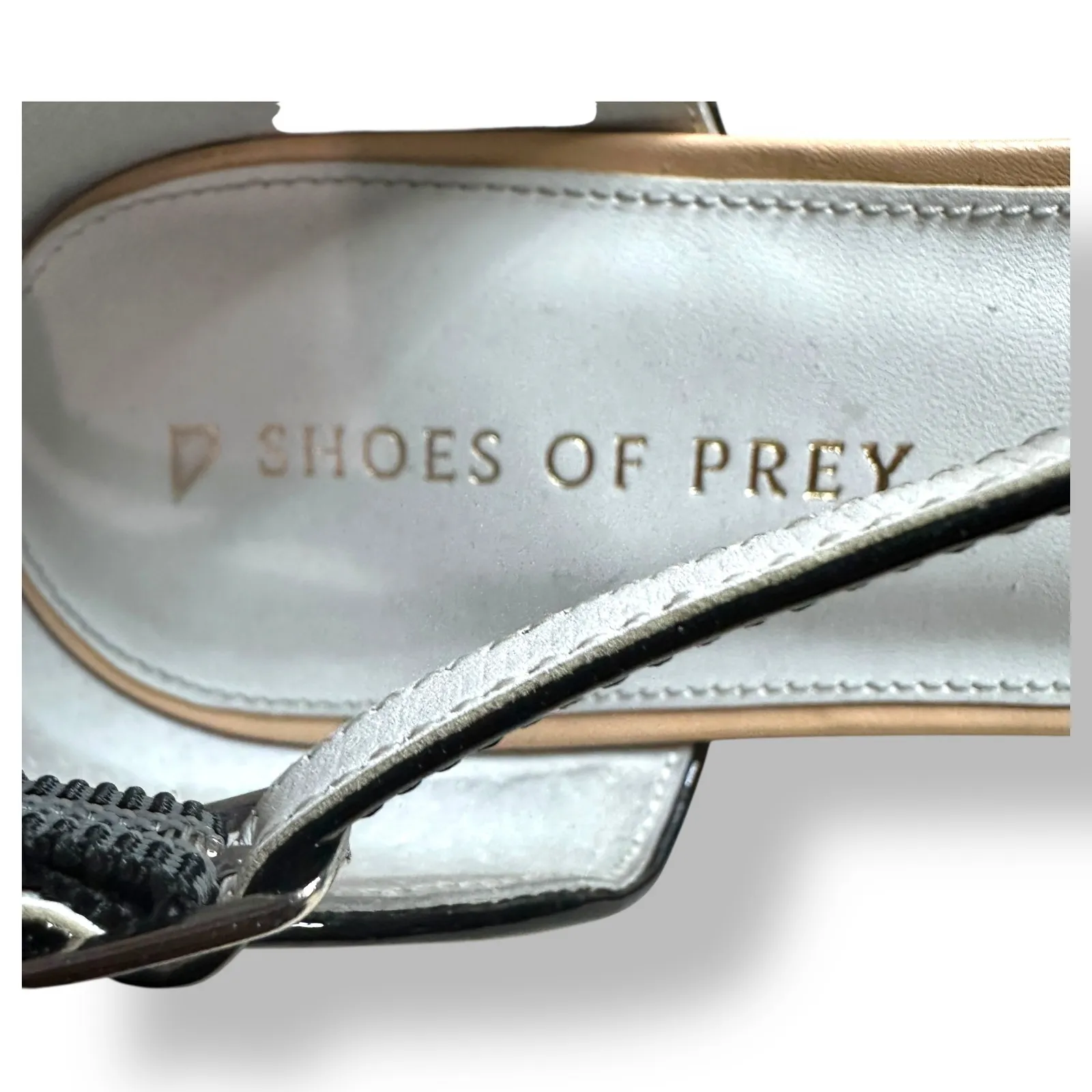 Shoes of Prey Women's Tan Black Patent Leather T Strap Ballet Flats Size 11.5 W - Image 3