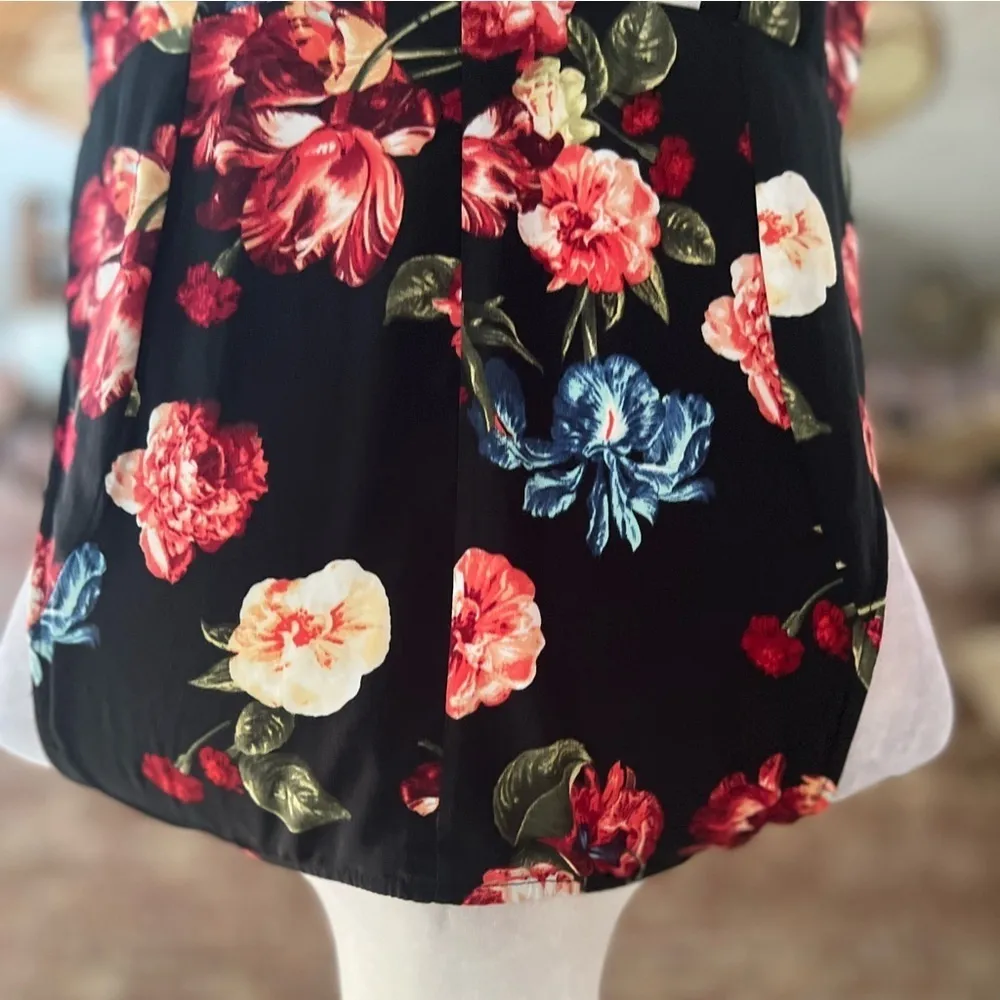 H&M Mama Dress Maternity Black Red Floral Mini M Garden Party Wedding Guest Chic - Image 12