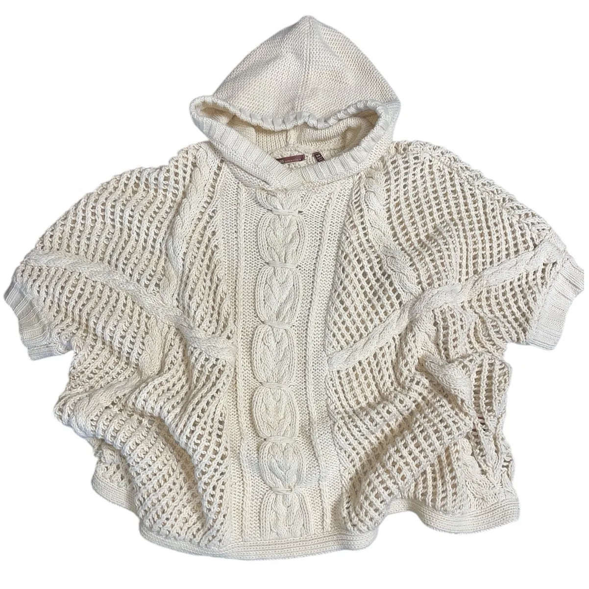 525 America Oversized Knit Hoodie Poncho Sweater S/M - Image 3