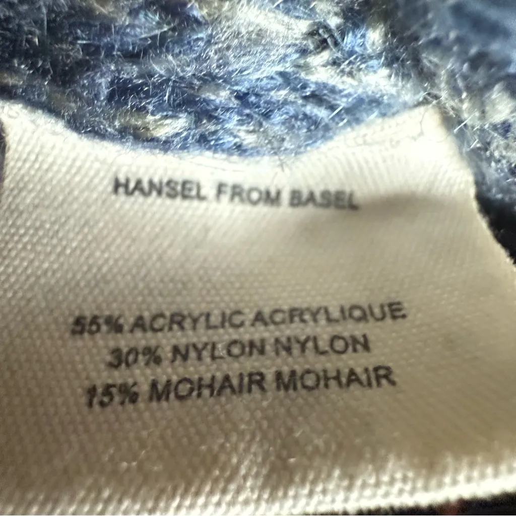 Anthropologie Hansel From Basel Stitched Foliage Turtleneck sweater Size Small Blue - Image 4