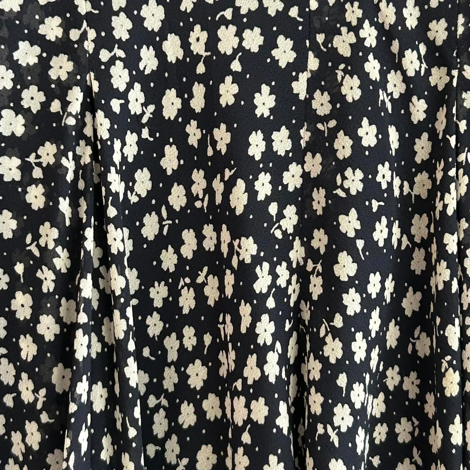 Vintage Jaeger Skirt Sz 14 Navy Blue & White Floral Maxi Cottagecore - Image 3