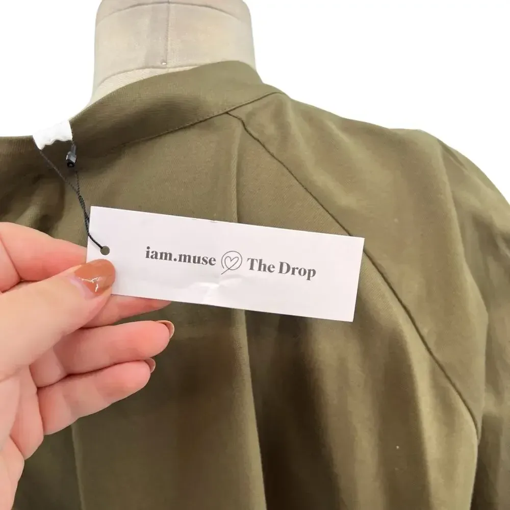 The Drop iam.muse Martini‎ Olive Romper Zip Front Plus Size 5X Green - Image 11