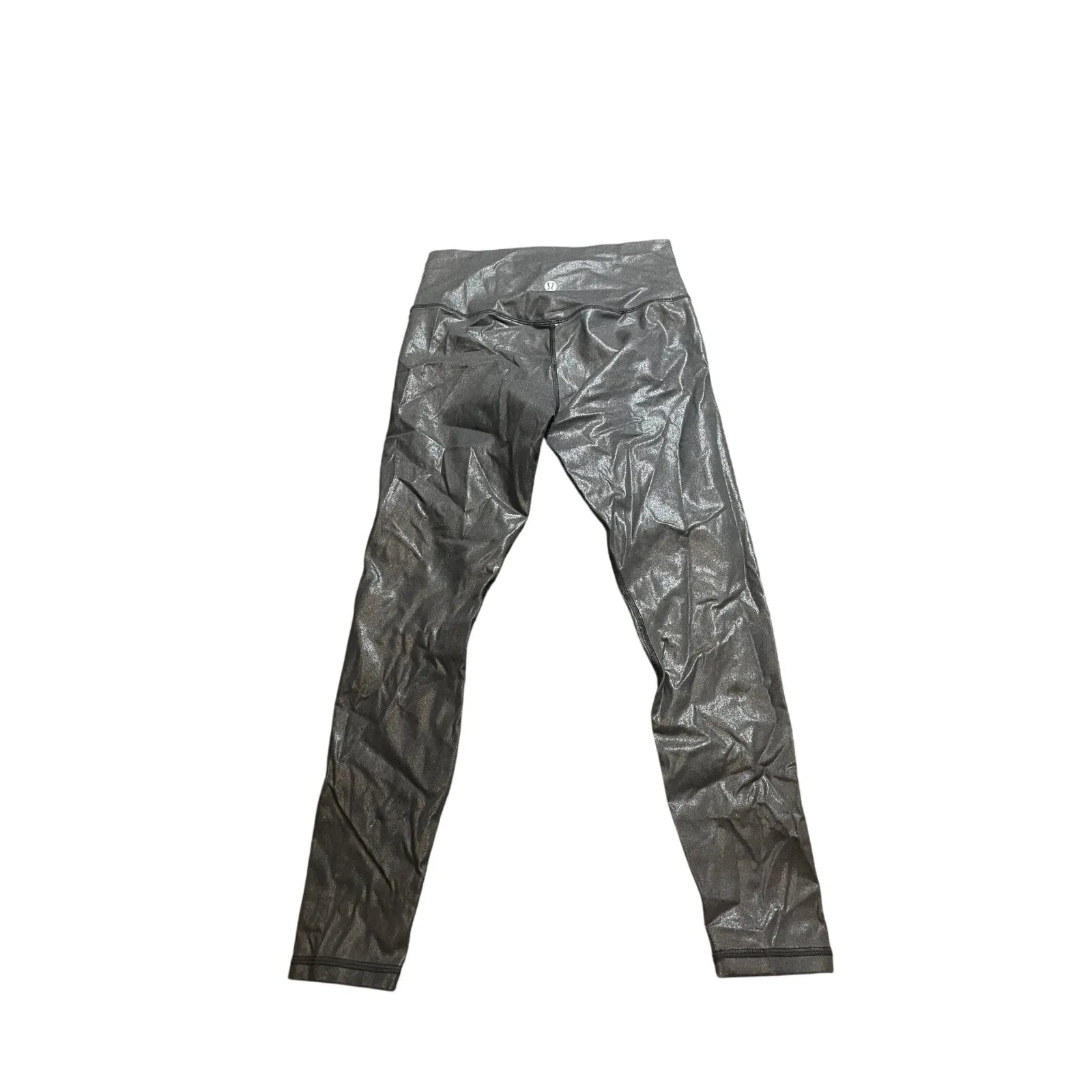 Lululemon Womens Metallic Shiny Black Leggings Align High Rise Shine Fits Size 6 - Image 4